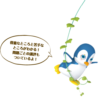 得意なところと苦手なところがわかる！問題ごとの講評もついているよ！