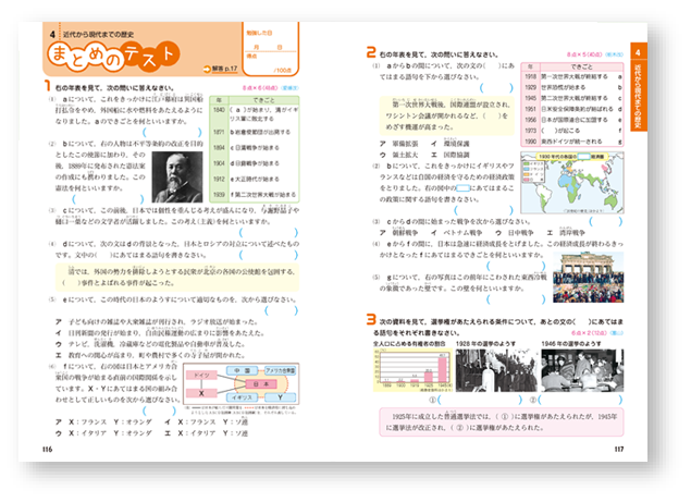 まとめのテストで理解度のチェック
