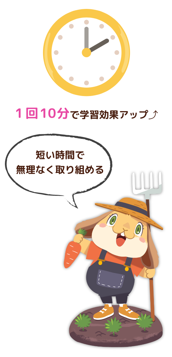 1回10分で学習効果アップ　短い時間で無理なく取り組める