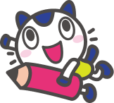 えんぴつを持っているキュリオ