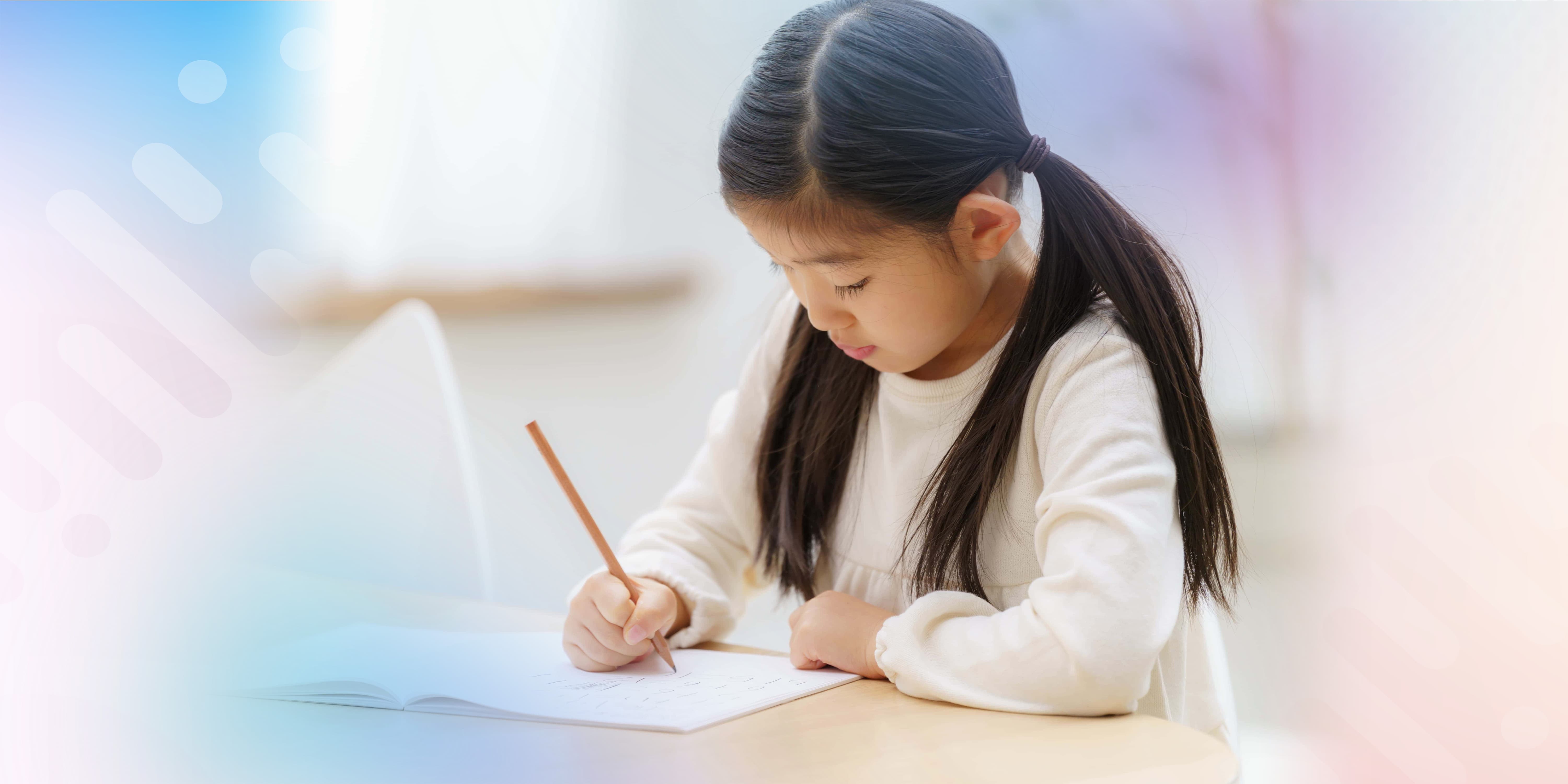 学習する女の子